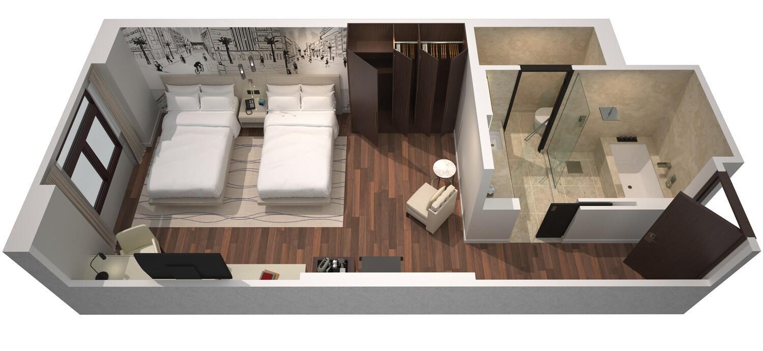 La Ville Hotel & Suites City Walk Dubai, Autograph Collection Exteriér fotografie 3D rendering of a hotel room